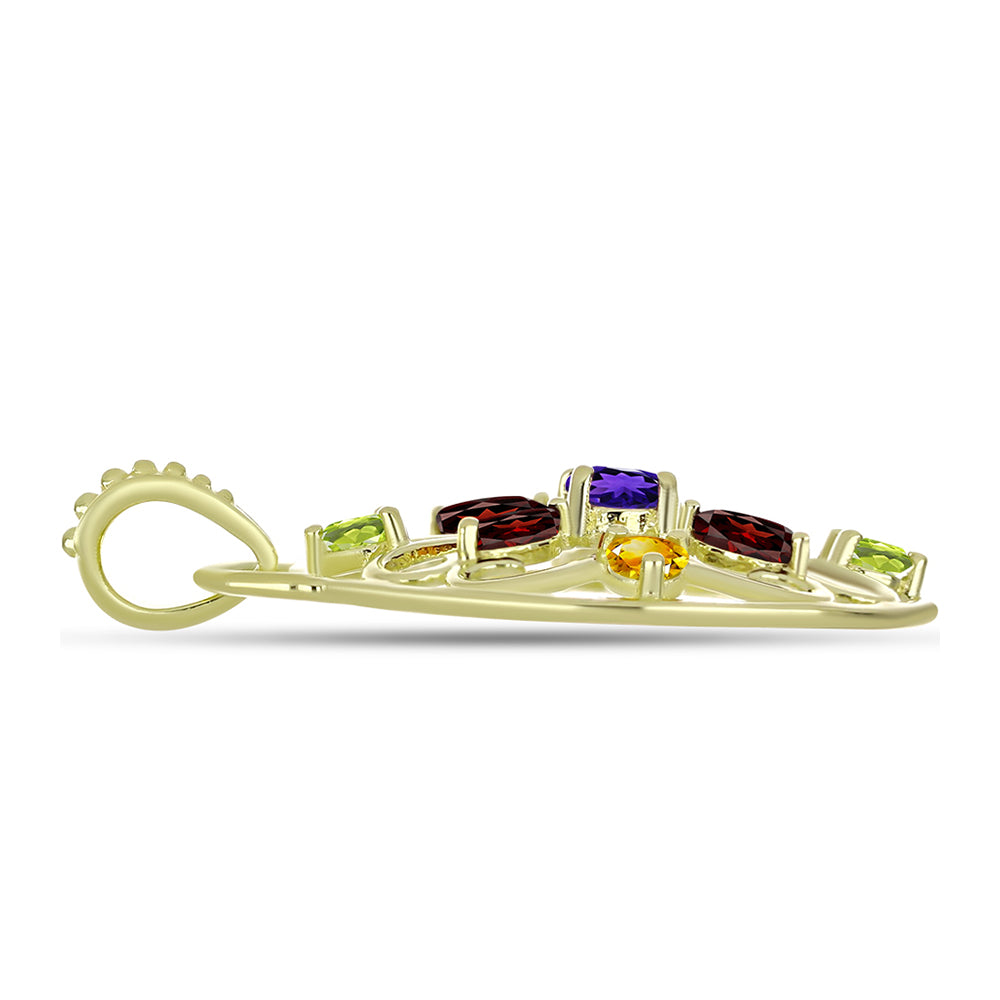 Goldplattierter Silberanhänger mit marokkanischem Amethyst und Zitrin aus dem Ural