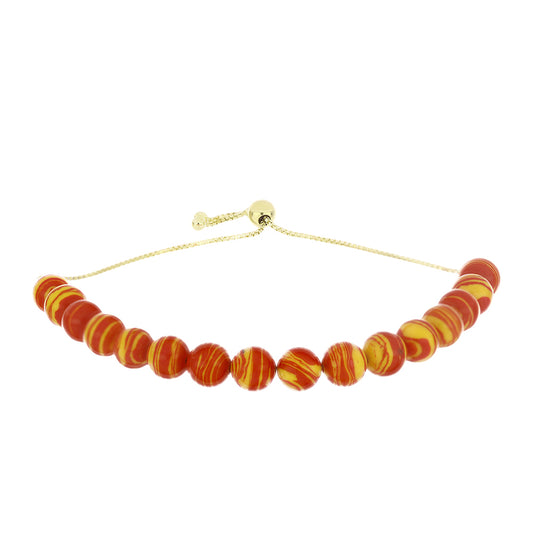 Goldplattiertes Silberarmband mit Löwenpfoten-Jaspis