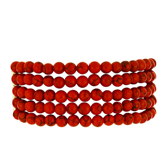 Goldplattiertes Silberarmband mit roter Schwammkoralle