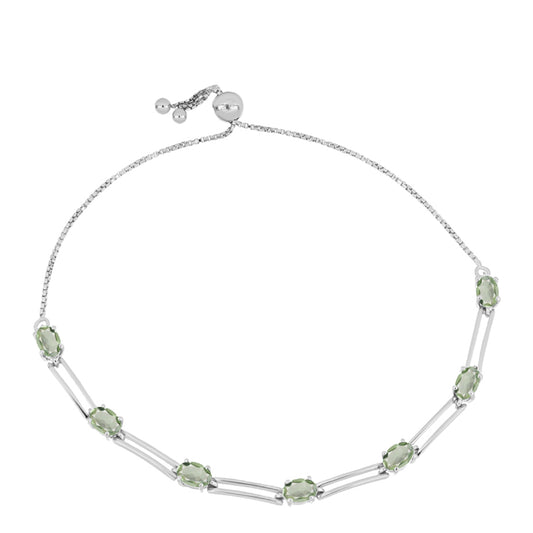 Silberarmband mit grünem Amethyst