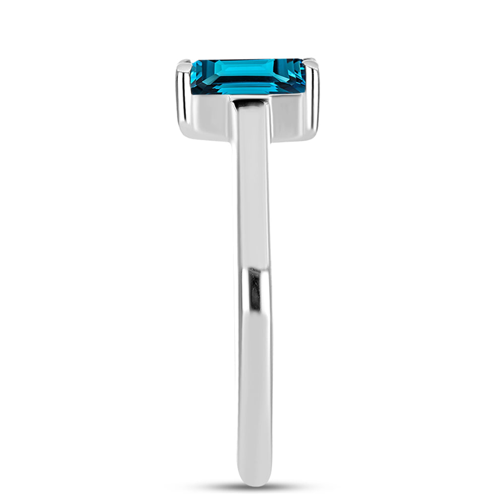 Silberring mit londonblauem Topas