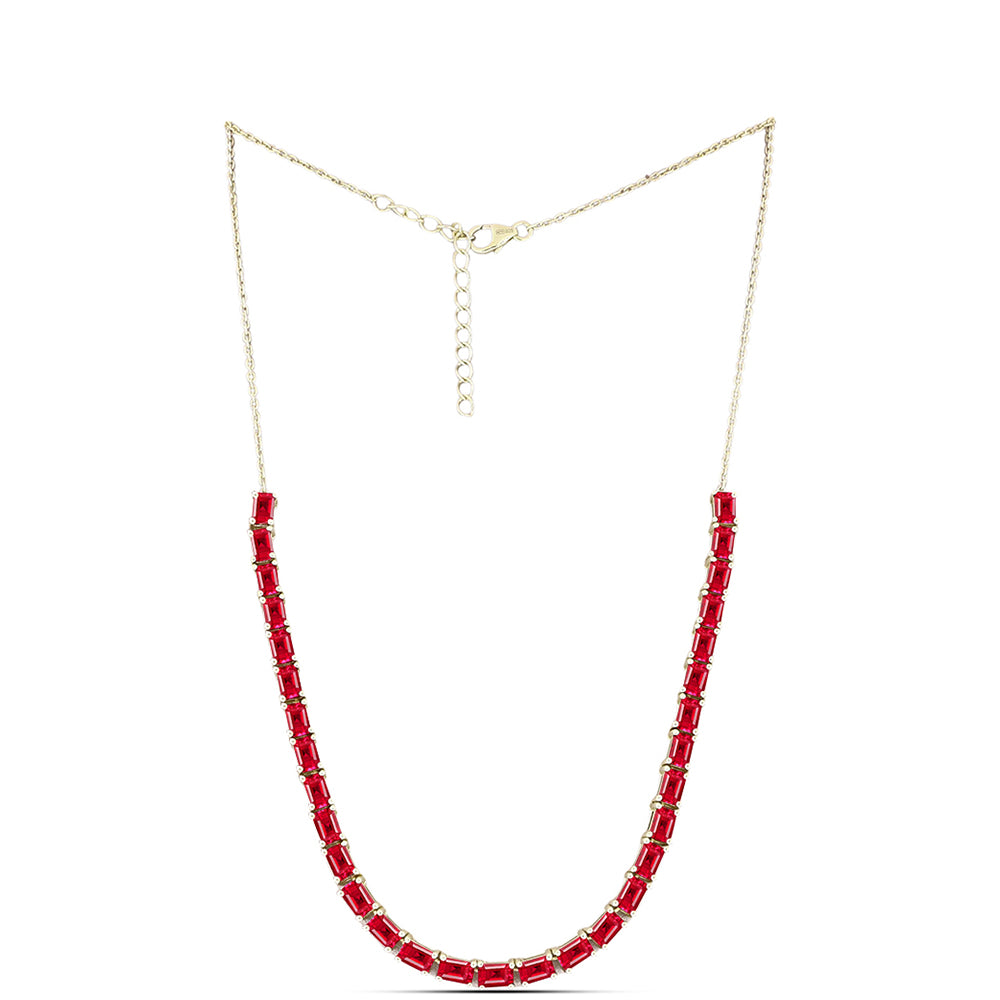 Goldplattierte Silberhalskette mit rotem Achat