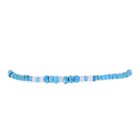 Goldplattiertes Silberarmband mit Dornröschen Türkis und Regenbogenmondstein