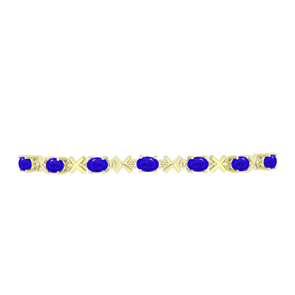 Goldplattiertes Silberarmband mit blauem Achat