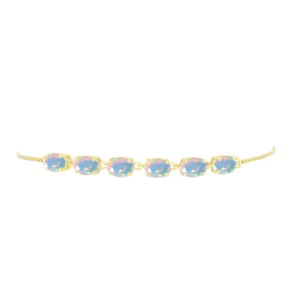 Goldplattiertes Silberarmband mit Welo-Opal