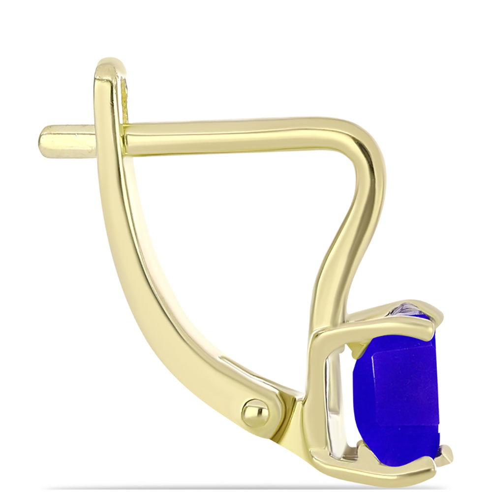 Goldplattierte Silberohrringe mit blauem Achat