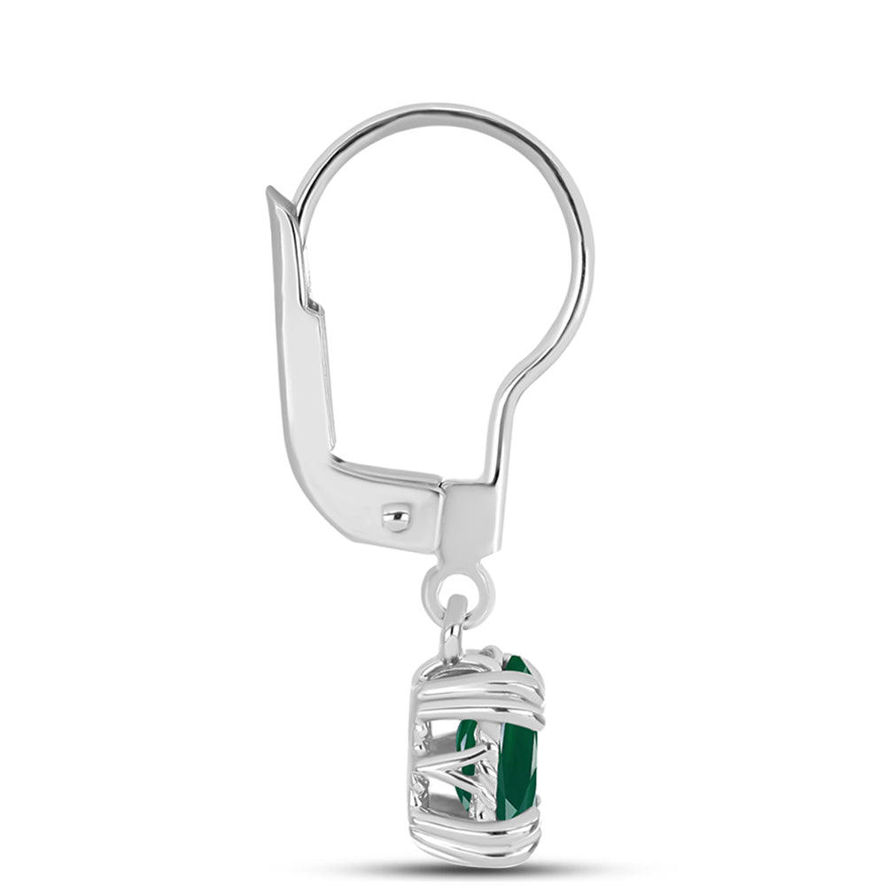 Silberohrringe mit grünem Chalcedon