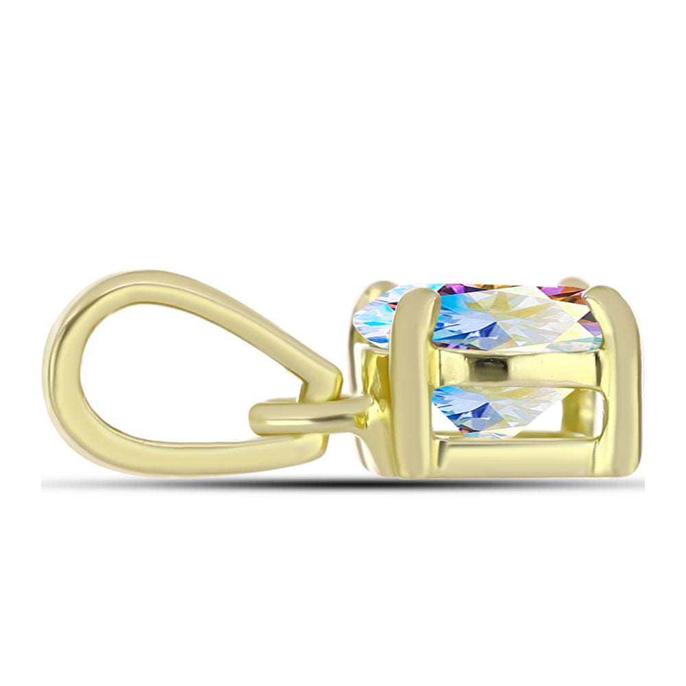 Goldplattierter Silberanhänger mit Eis-Moissanit