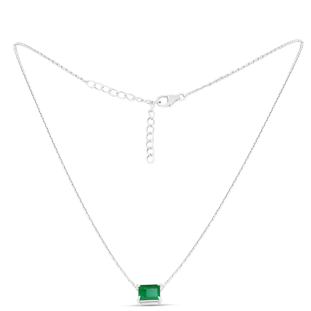 Silberhalskette mit brasilianischem Smaragd