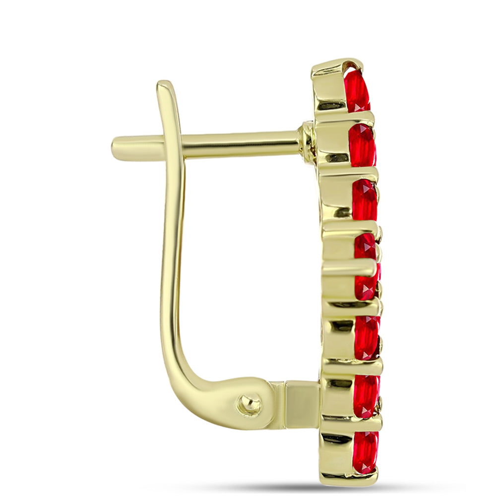 Goldplattierte Silberohrringe mit rotem Achat