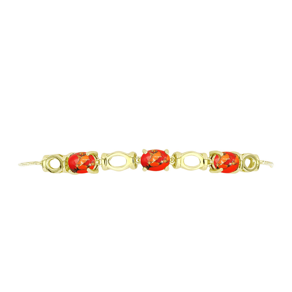 Goldplattiertes Silberarmband mit Mohave-Türkis