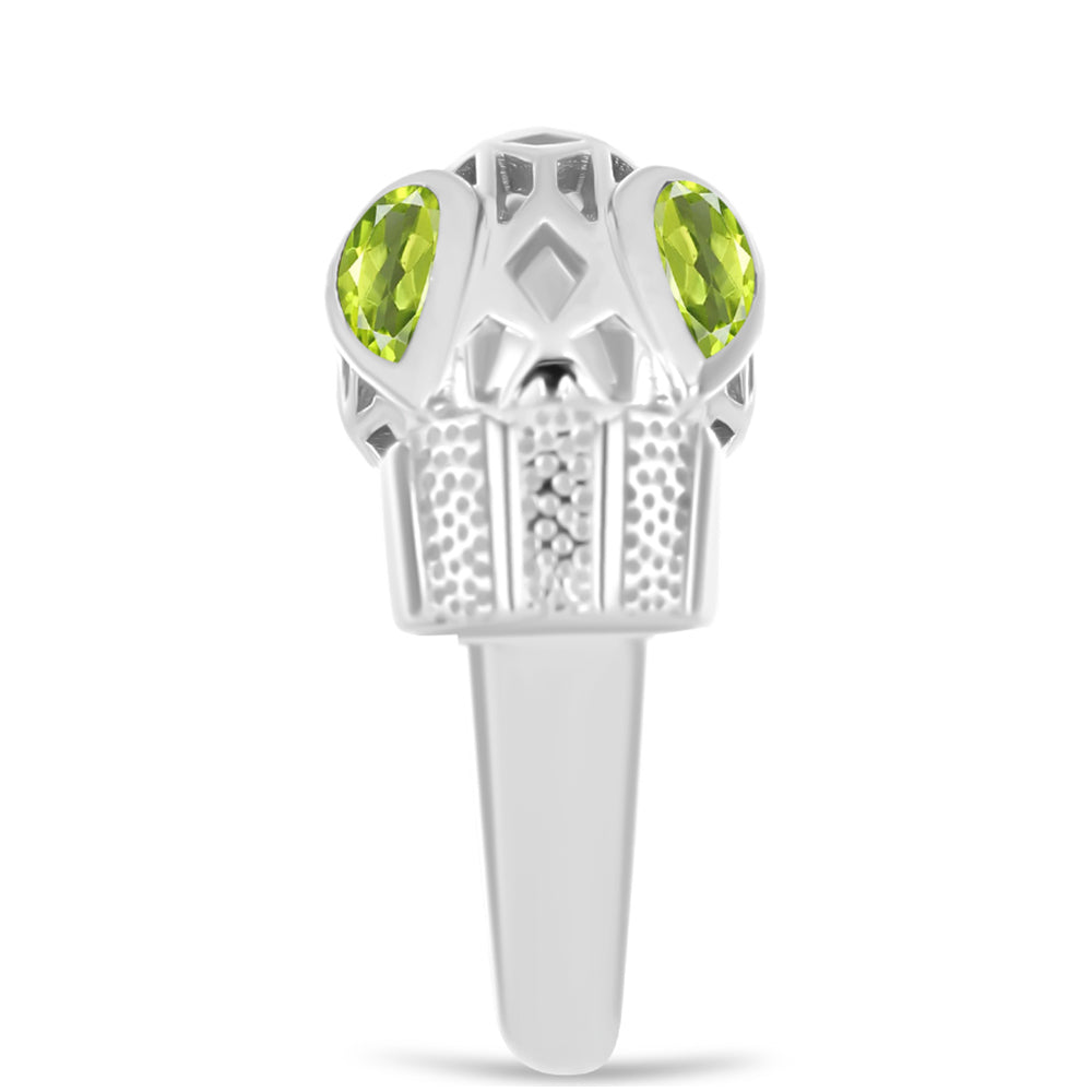 Silberring mit Peridot aus Changbai