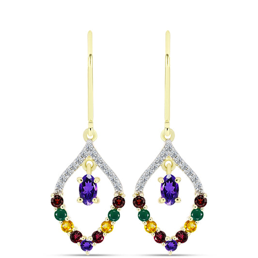 Goldplattierte Silberohrringe mit marokkanischem Amethyst