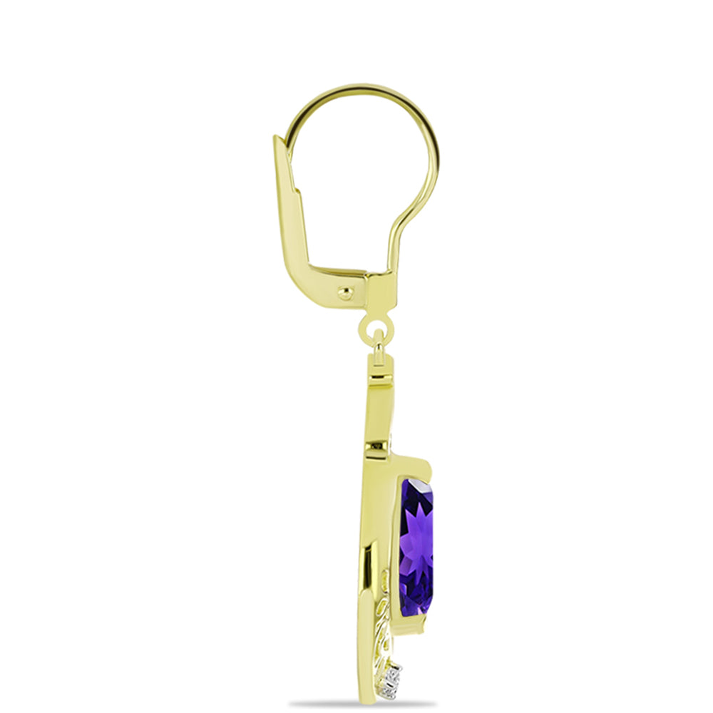 Goldplattierte Silberohrringe mit marokkanischem Amethyst und weißem Topas
