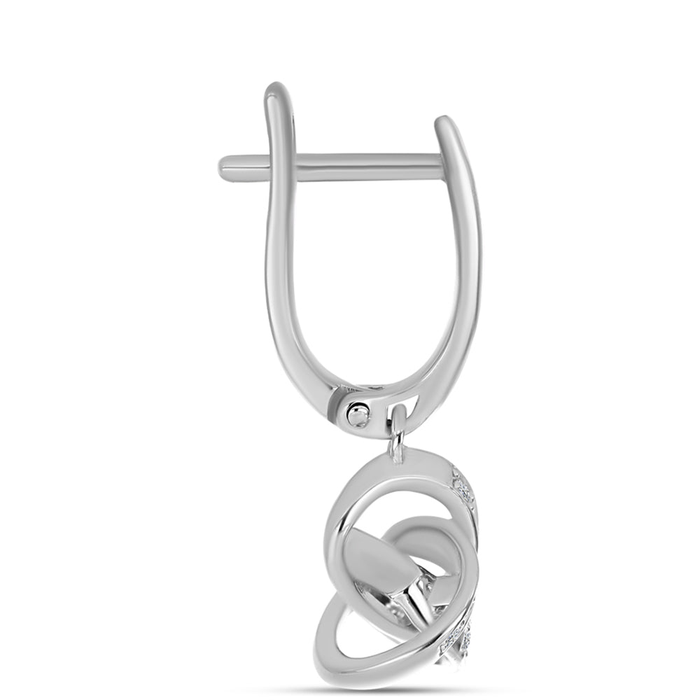 Silberohrringe mit weißem Diamant