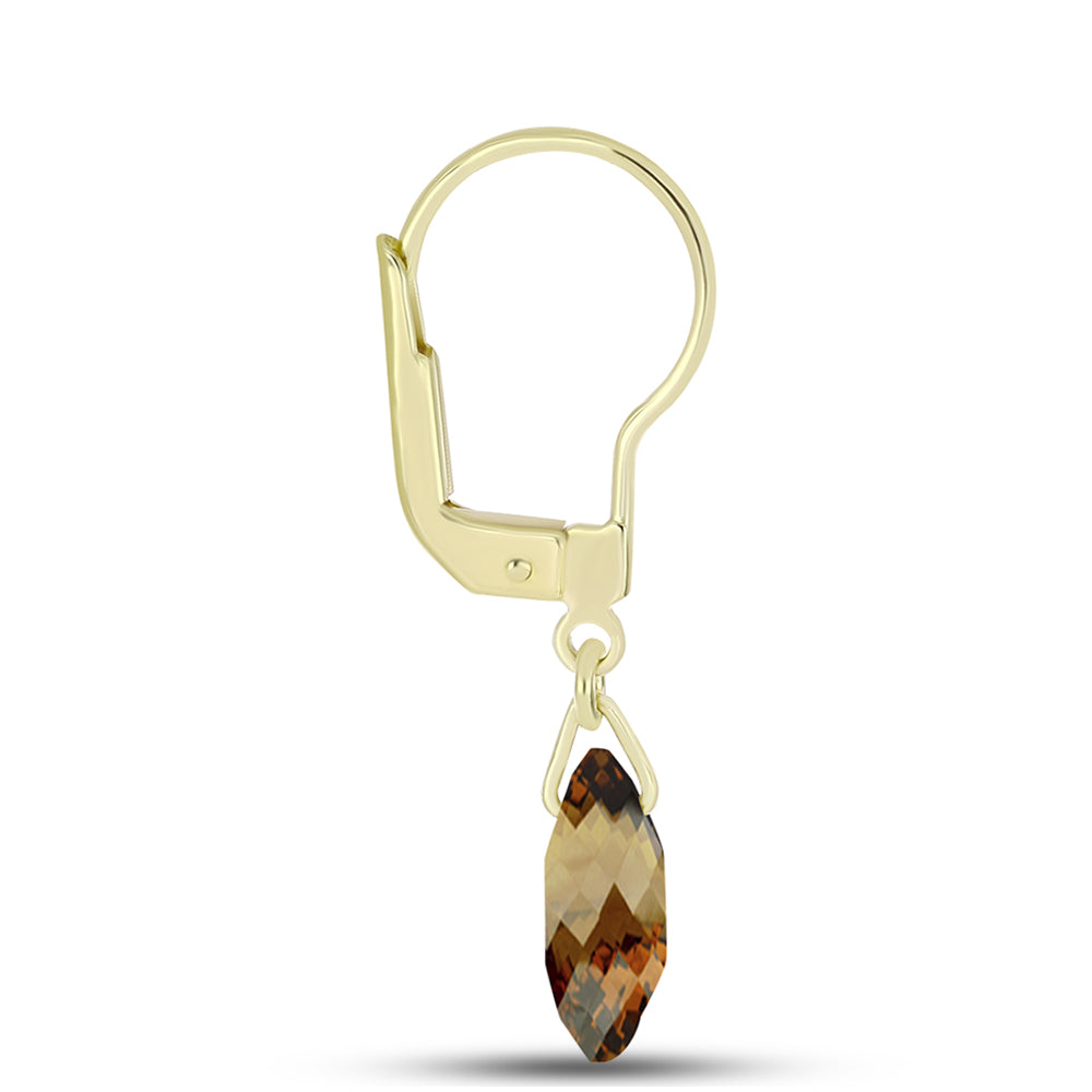 Goldplattierte Silberohrringe mit Cognac-Quarz