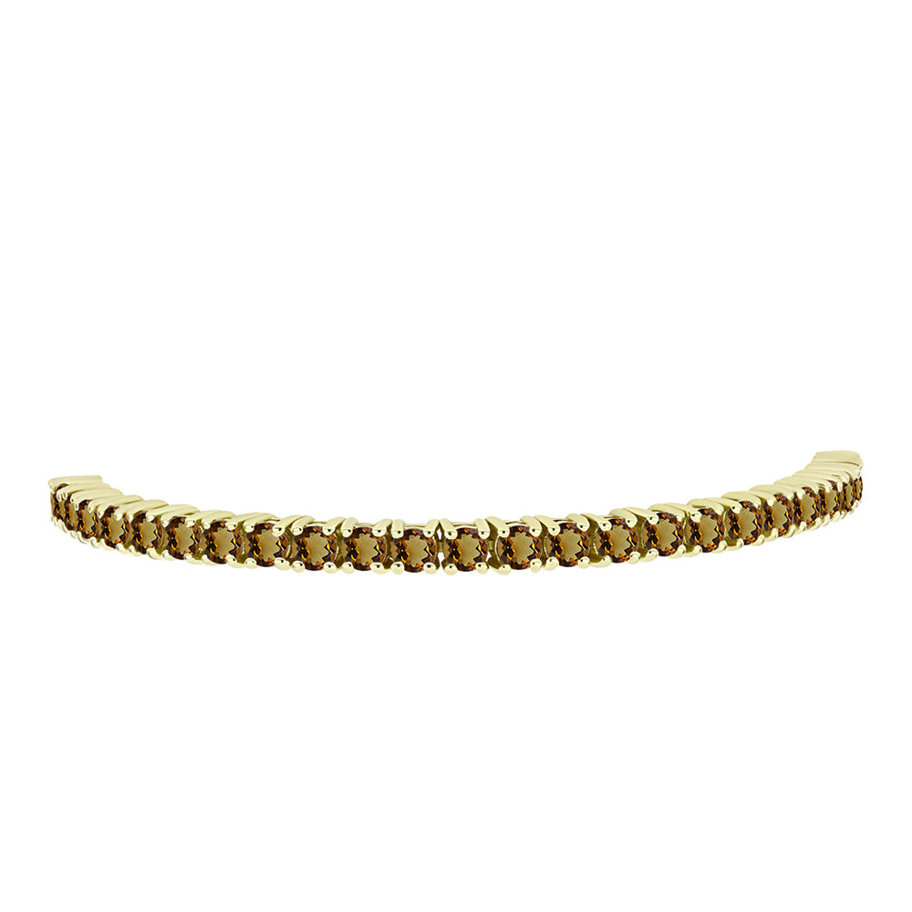 Goldplattiertes Silberarmband mit Cognac-Quarz