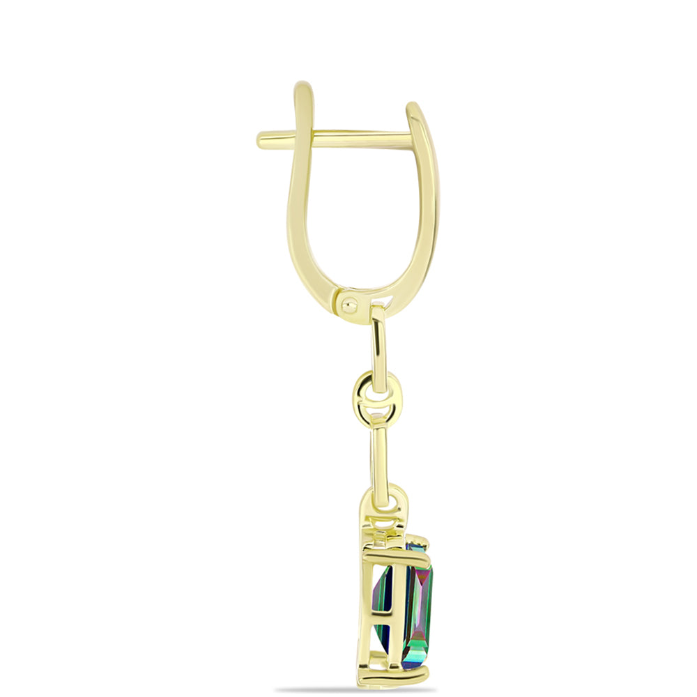 Goldplattierte Silberohrringe mit mystischem Topas