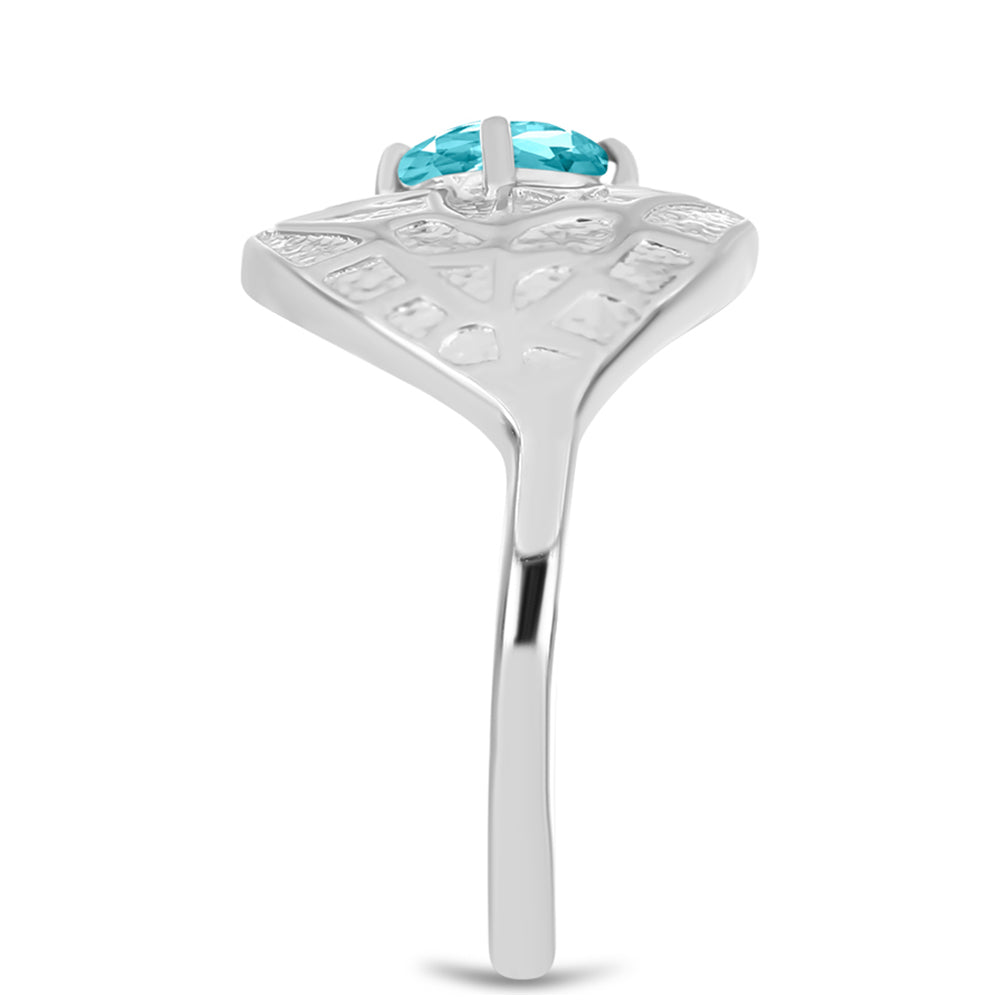 Silberring mit Paraiba Quarz
