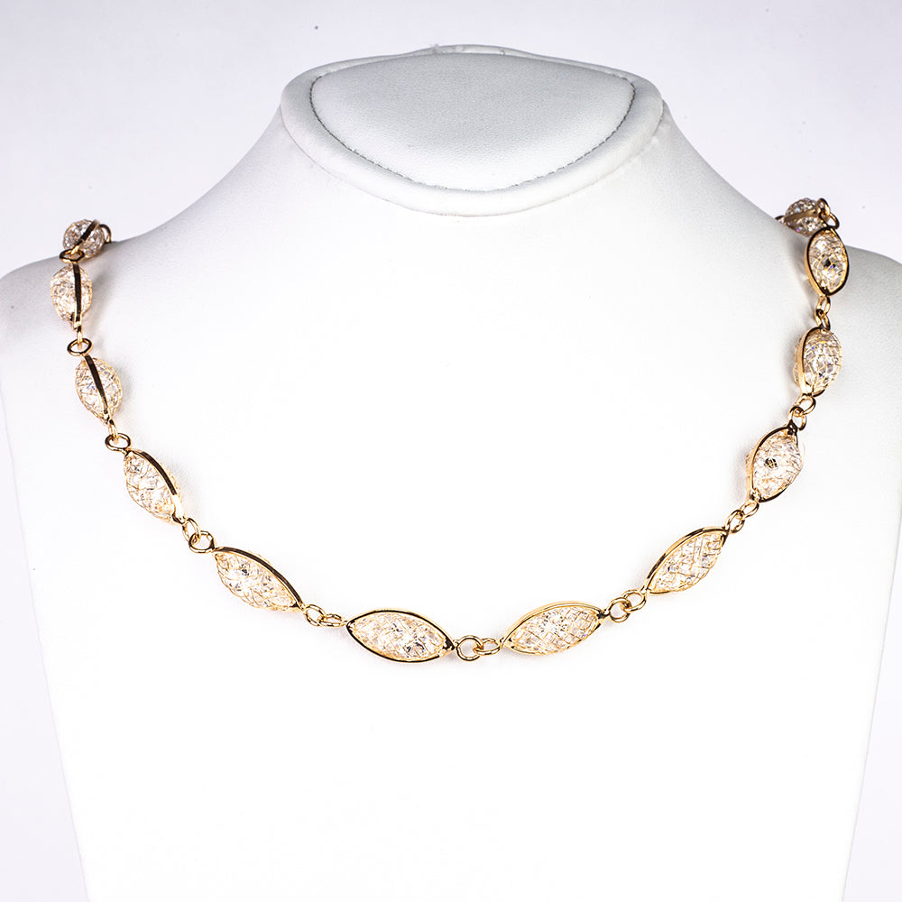 Halskette aus goldplattierter Legierung mit weißem Emporia® Kristall