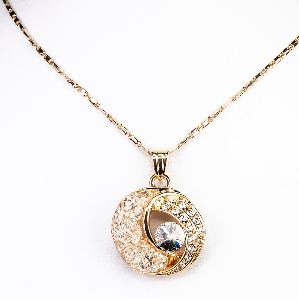 Schmuckgarnitur aus aus goldplattierter Legierung mit weißem Emporia® Kristall