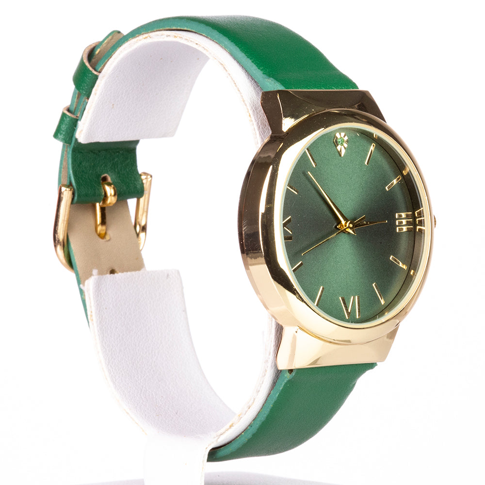 aus goldplattierter Legierung mit Smaragd