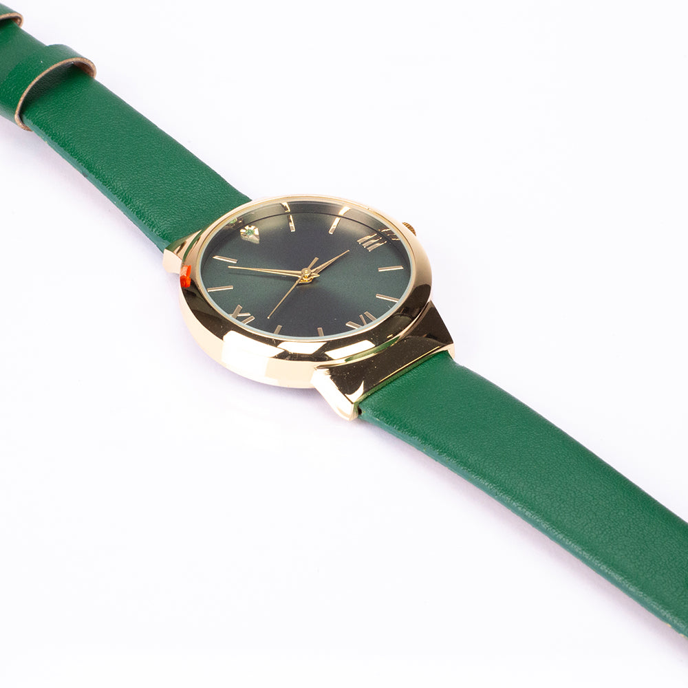 aus goldplattierter Legierung mit Smaragd