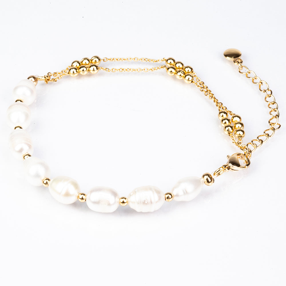 Armband aus goldplattiertesr Legierung mit Perle 1