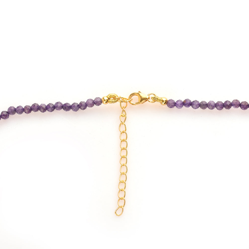 Goldplattierte Silberhalskette mit Amethyst