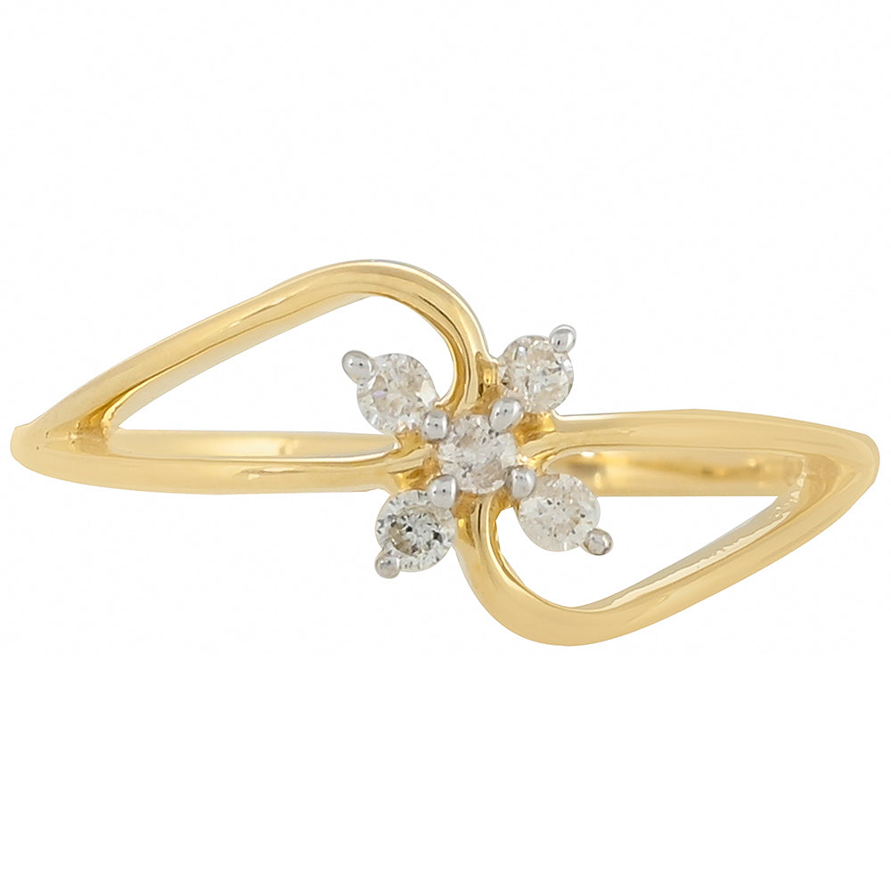 Goldring mit weißem Diamant 1