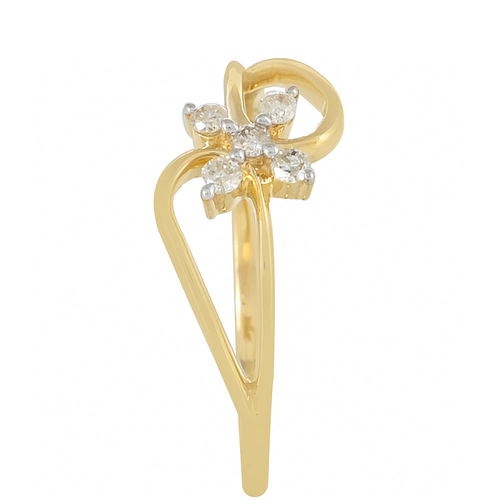 Goldring mit weißem Diamant 3