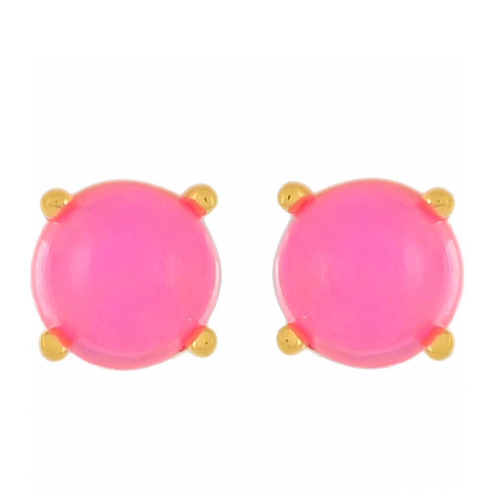 Goldplattierte Silberohrringe mit äthiopischem neon pink Opal 1