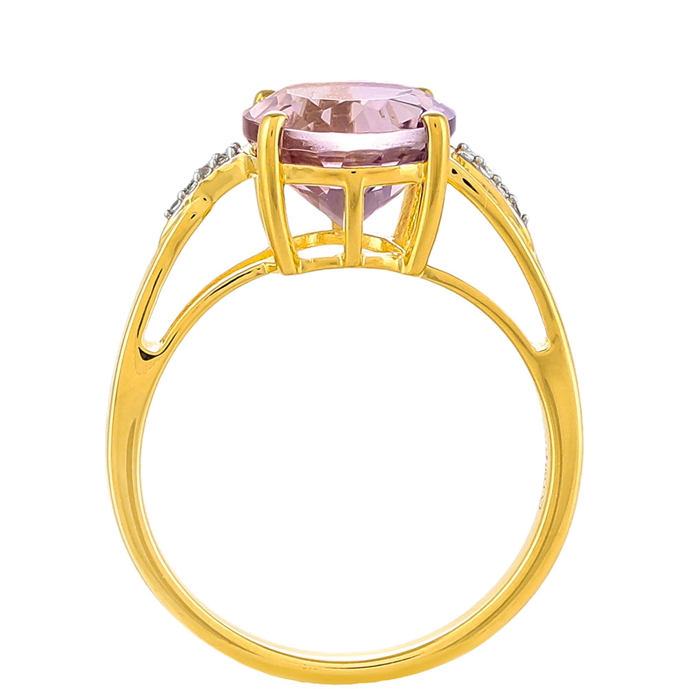 Goldplattierter Silberring mit Anahi Ametrin und weißem Topas