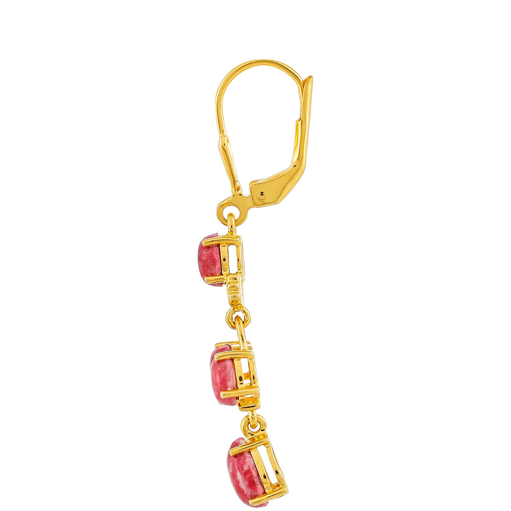 Goldplattierte Silberohrringe mit Thulit 2