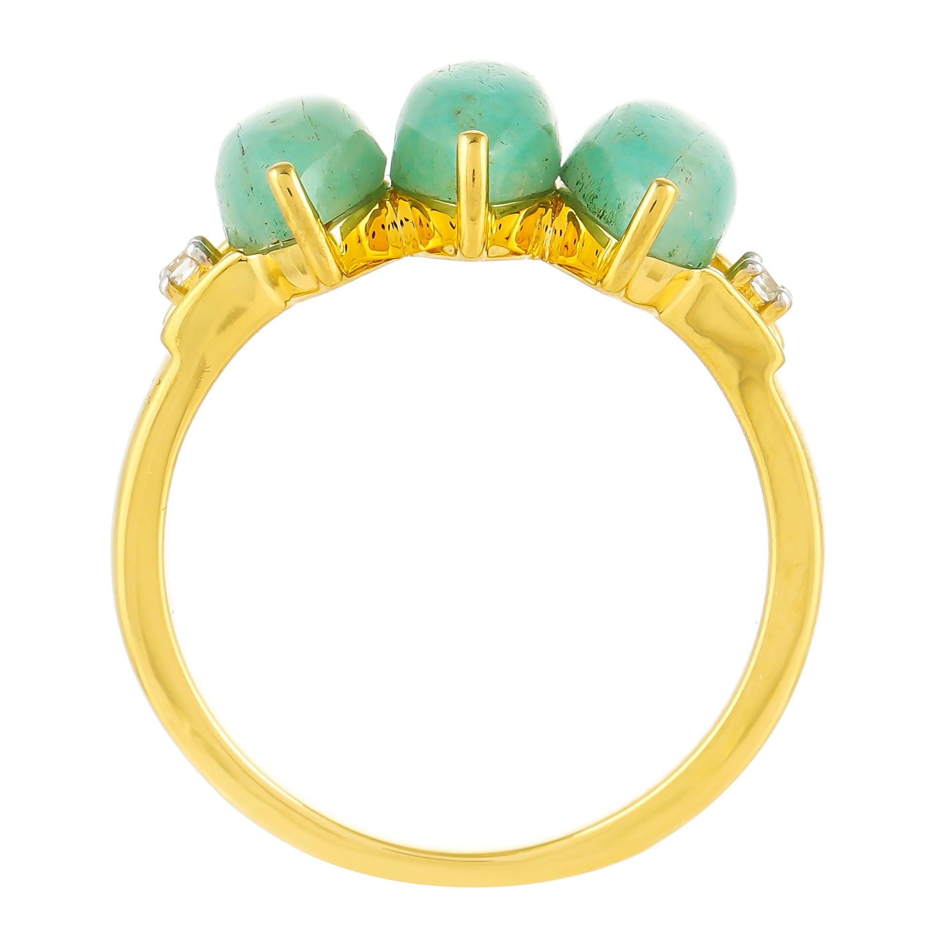 Goldplattierter Silberring mit Amazonit und weißem Topas 4