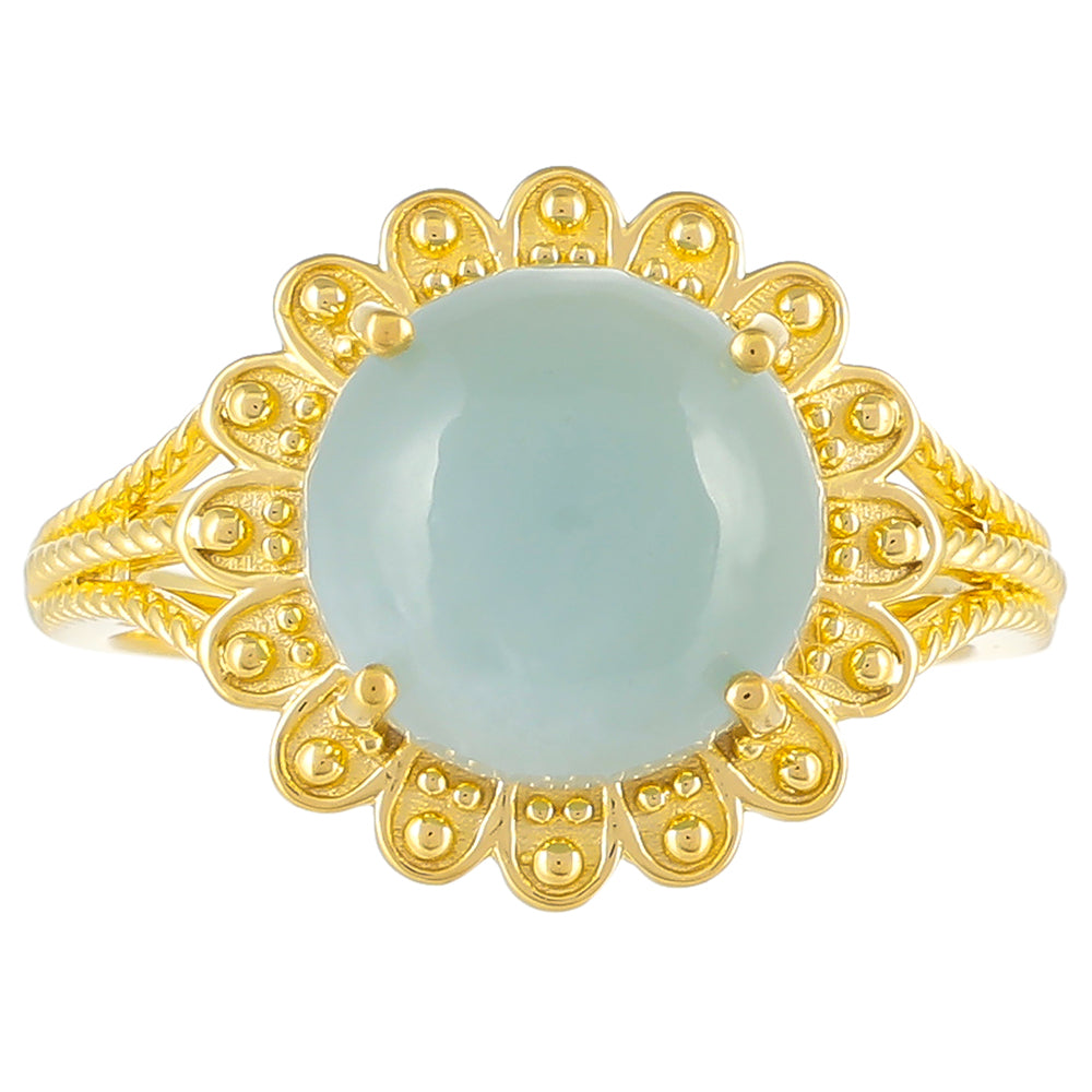 Goldplattierter Silberring mit Aquamarin 1