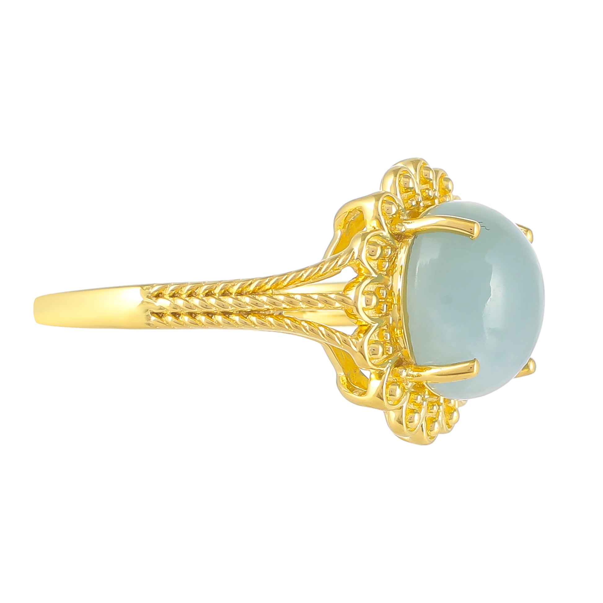 Goldplattierter Silberring mit Aquamarin 2