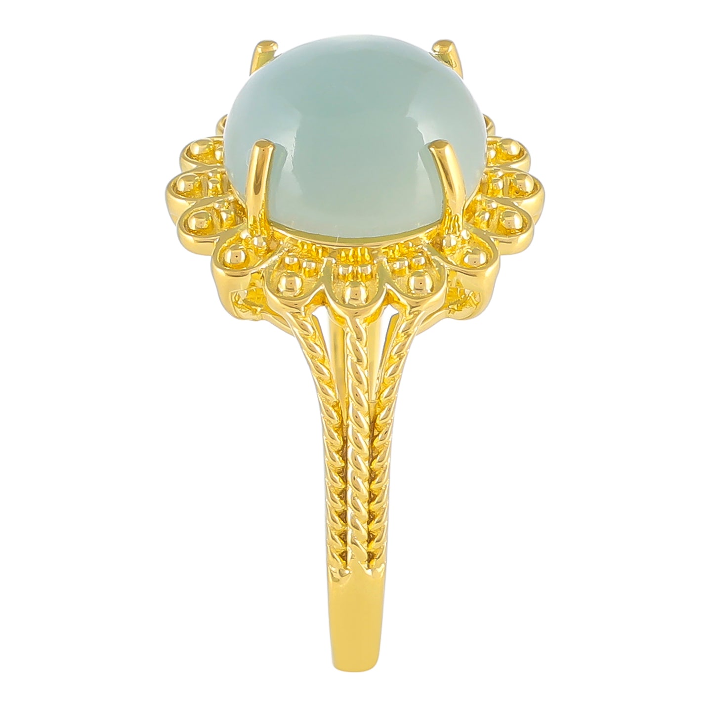 Goldplattierter Silberring mit Aquamarin