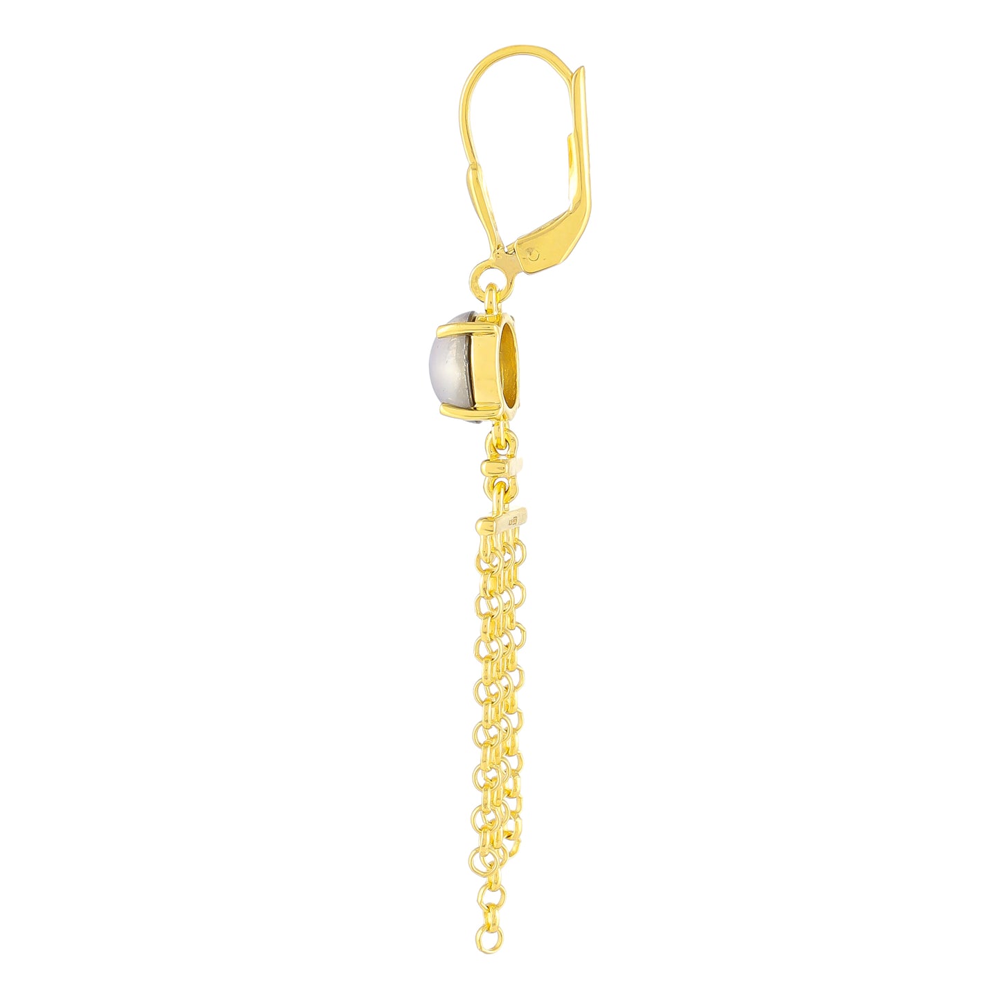 Goldplattierte Silberohrringe mit lila Mondstein