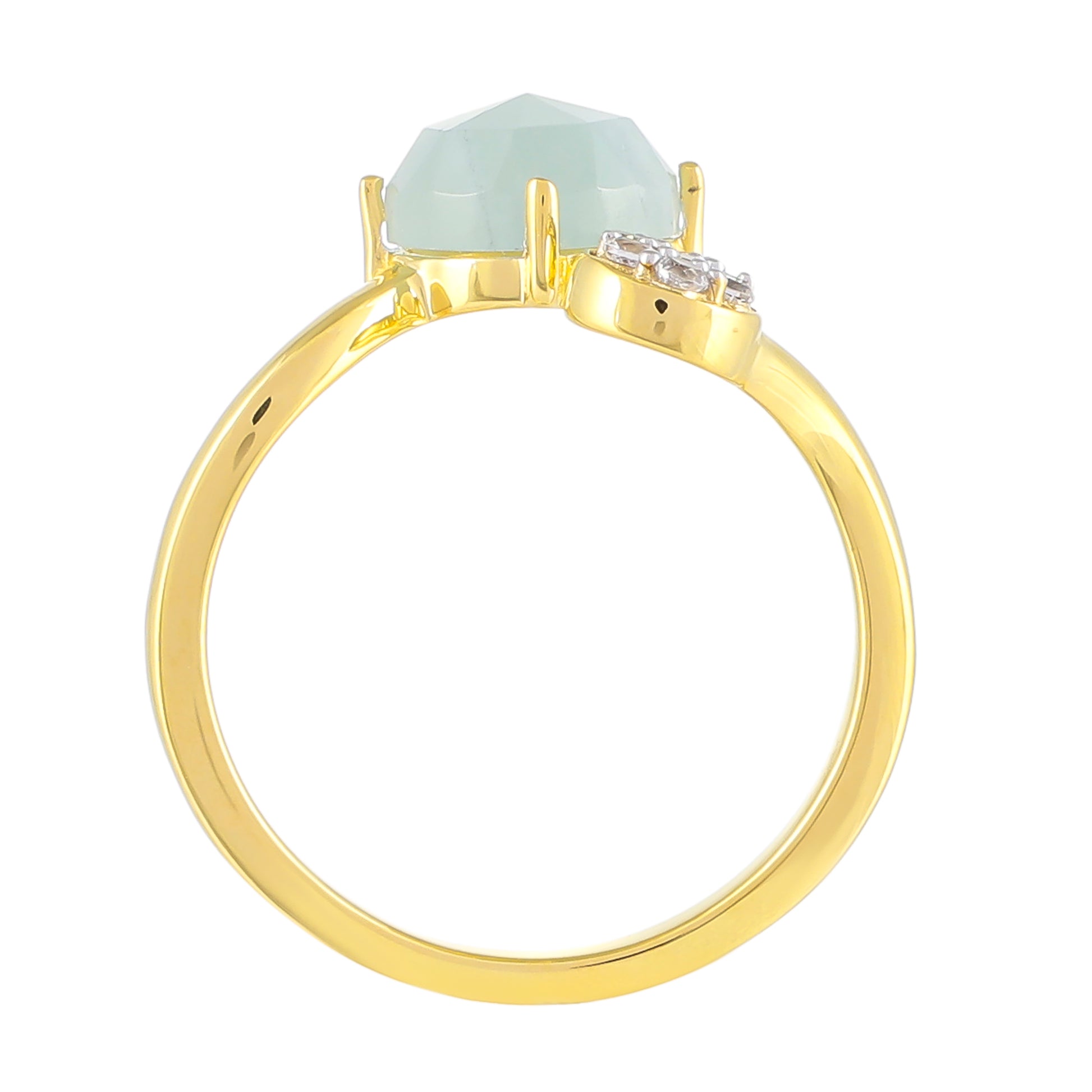 Goldplattierter Silberring mit Aquamarin und weißem Topas 4