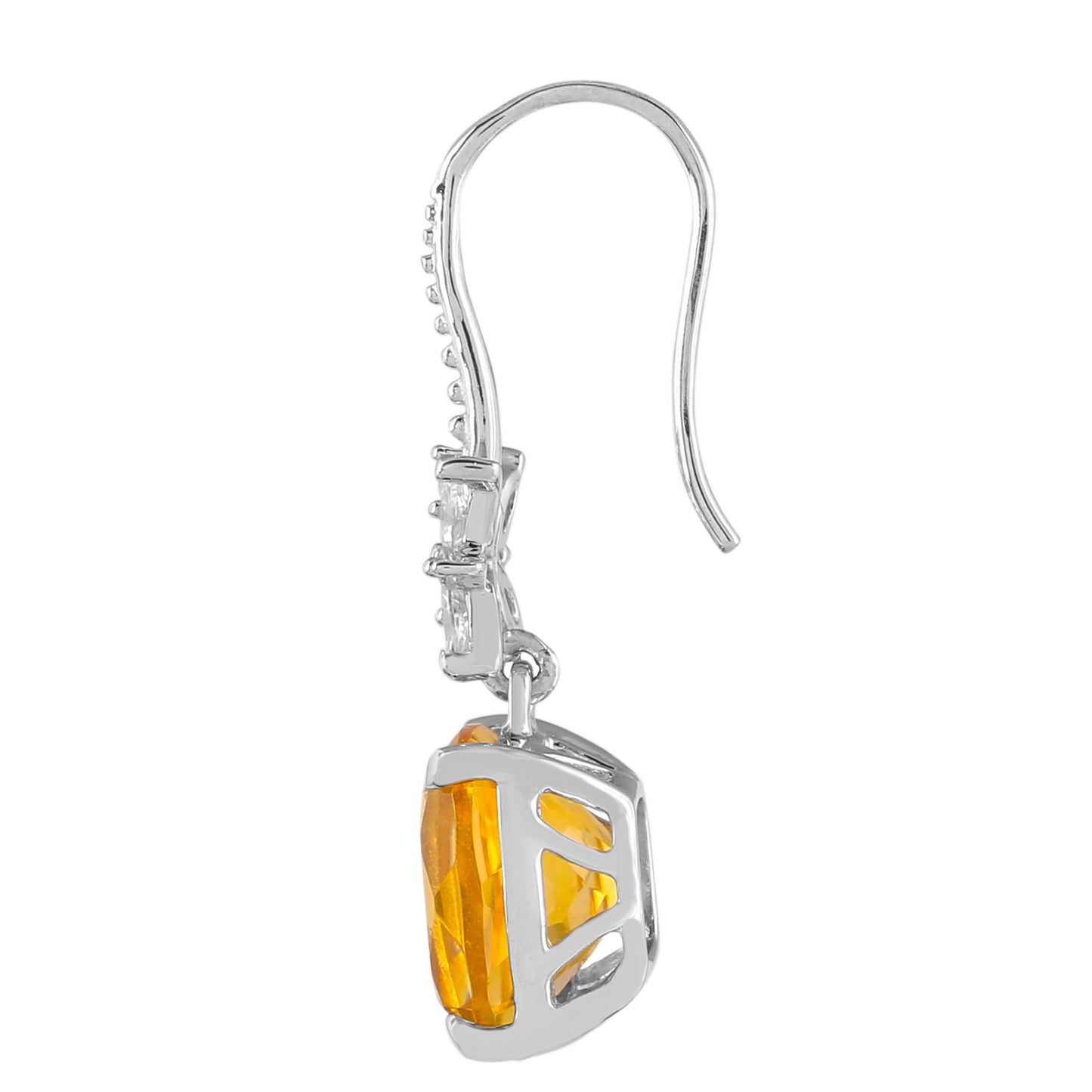 Silberohrringe mit Zitrin und natürlichem Zirkon
