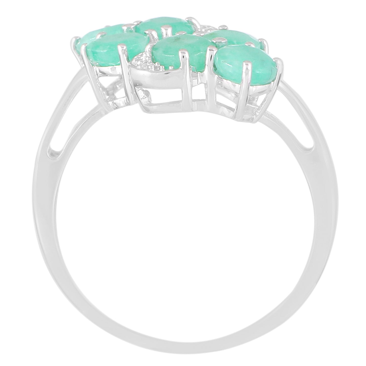 Silberring mit Smaragd und natürlichem Zirkon