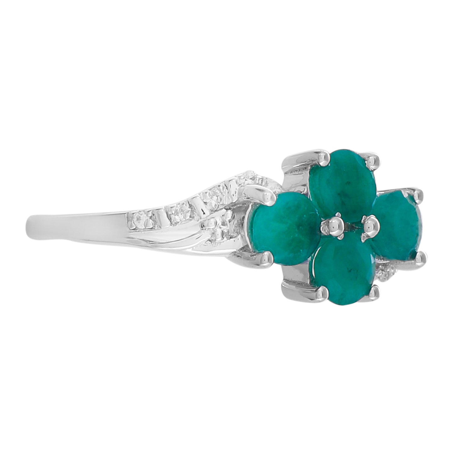 Silberring mit brasilianischem Smaragd und natürlichem Zirkon