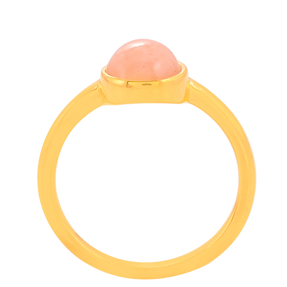 Goldplattierter Silberring mit rosafarbenem Opal