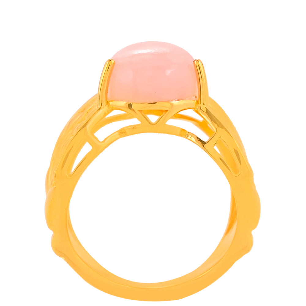 Goldplattierter Silberring mit rosafarbenem Opal