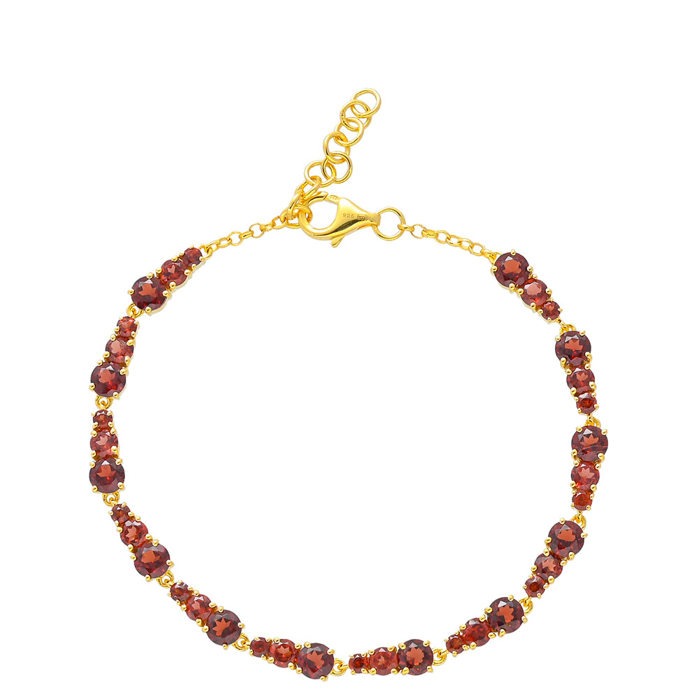 Goldplattiertes Silberarmband mit Rhodolith Granat