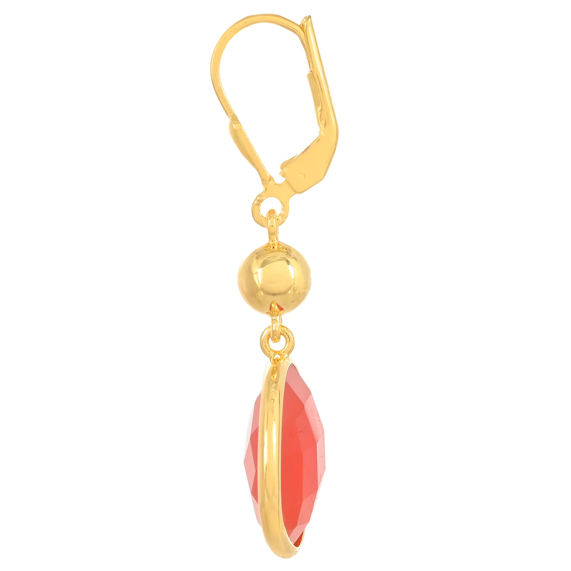 Goldplattierte Silberohrringe mit Karneol 2