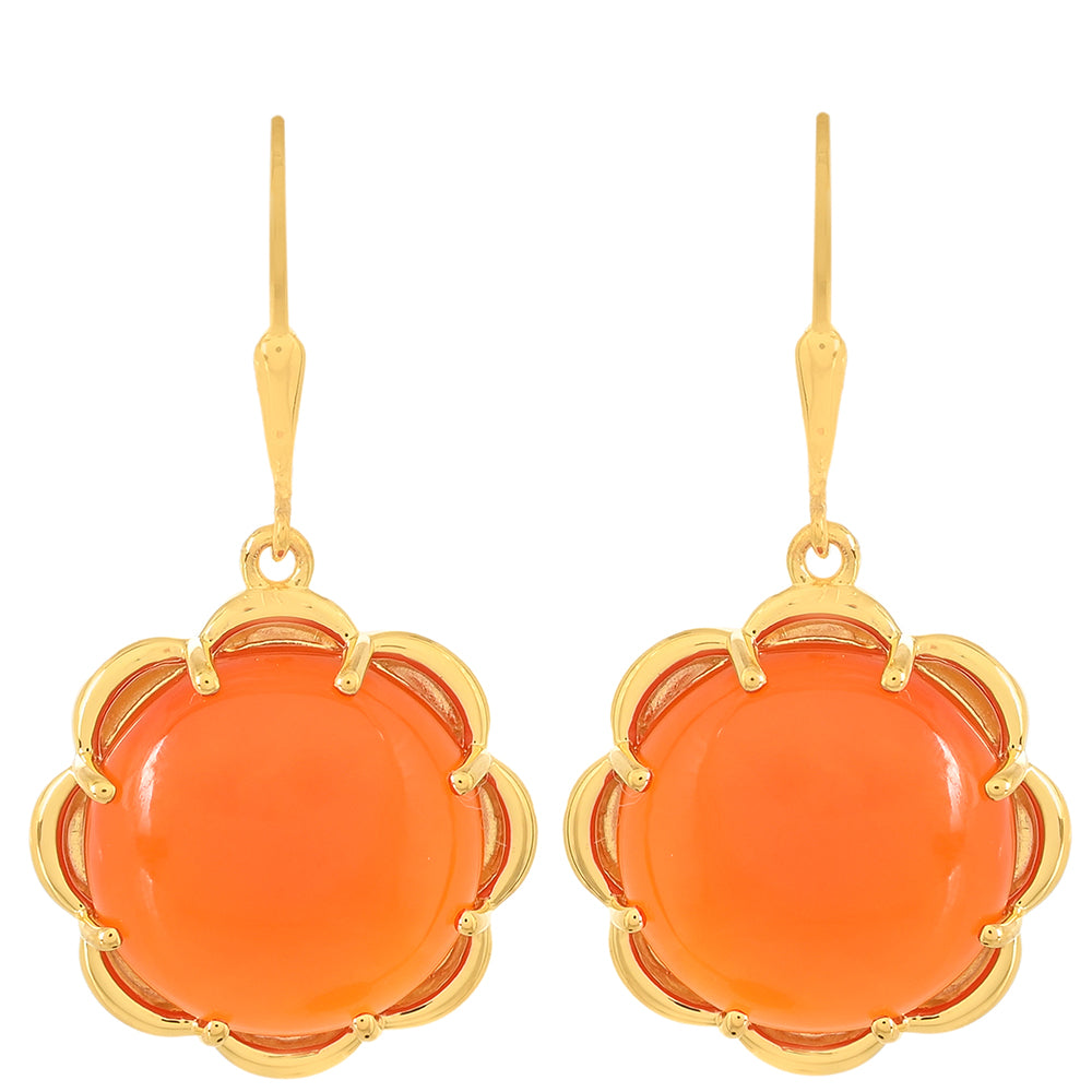 Goldplattierte Silberohrringe mit Karneol 1