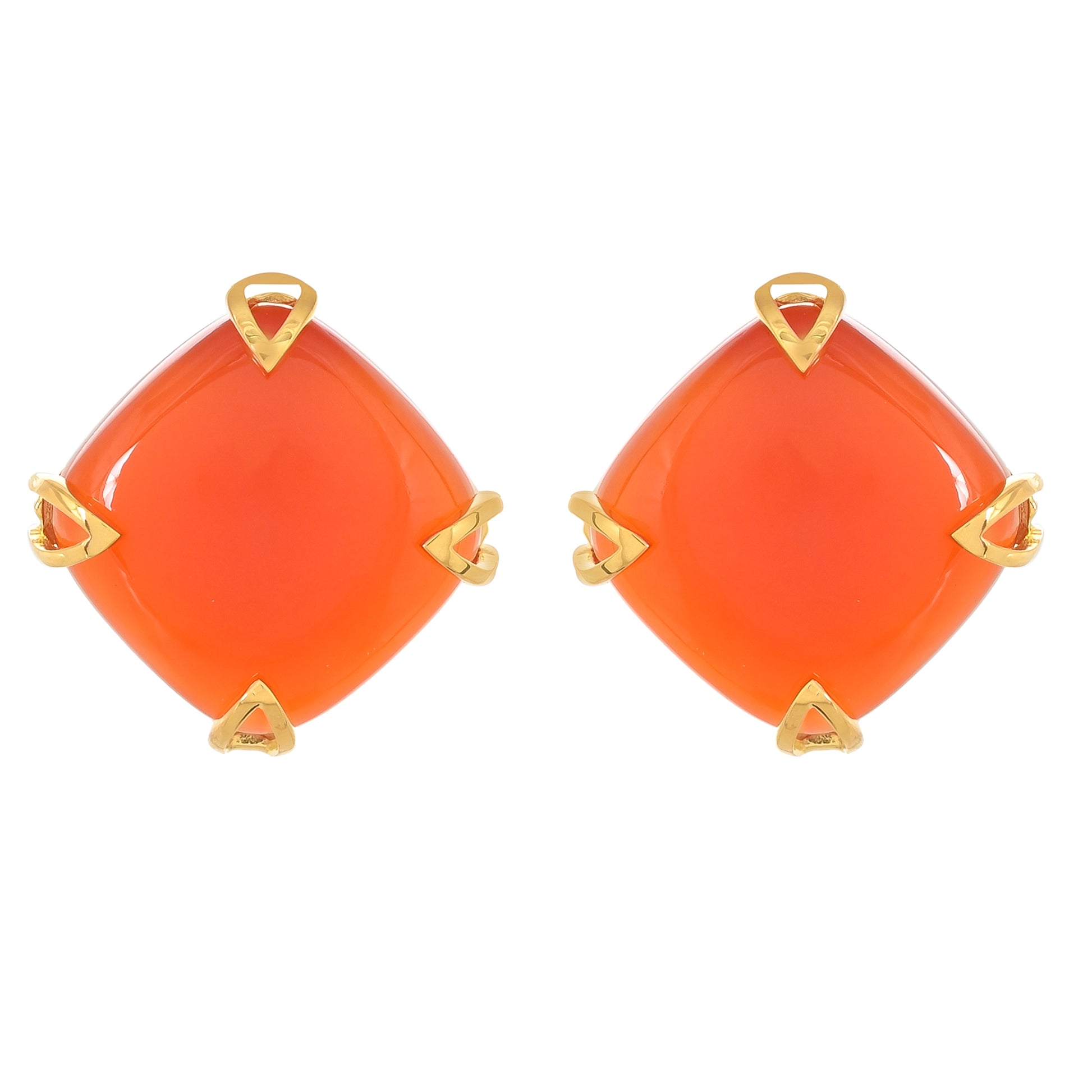 Goldplattierte Silberohrringe mit Karneol 1