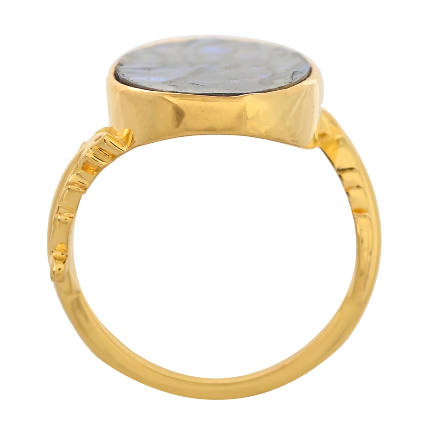 Goldplattierter Silberring mit Abalone Muschel